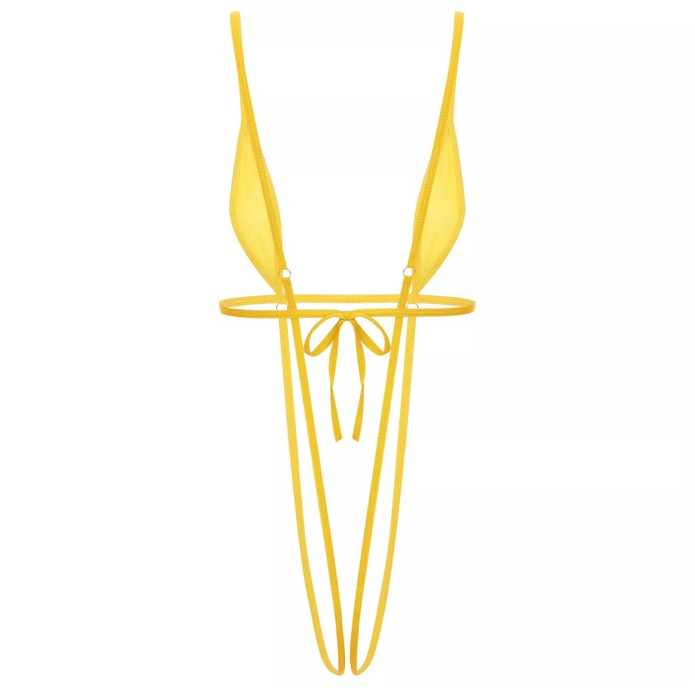 Sexy Women’s One-Piece Slingshot Micro Bikini G-String Teddy Crotchless Swimwear